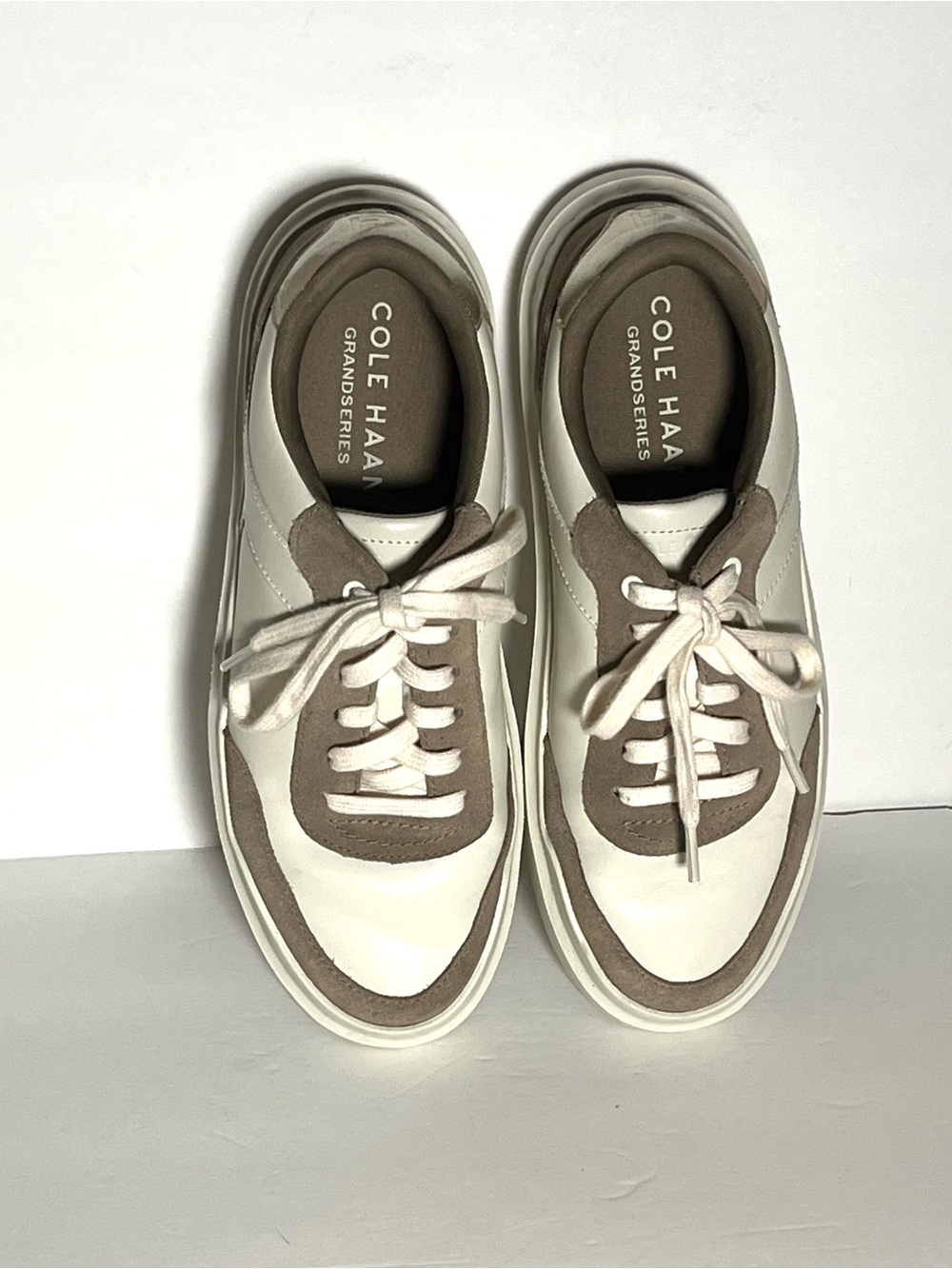 Cole Haan White and Brown GrandSeries Sneakers Size 8.5 B